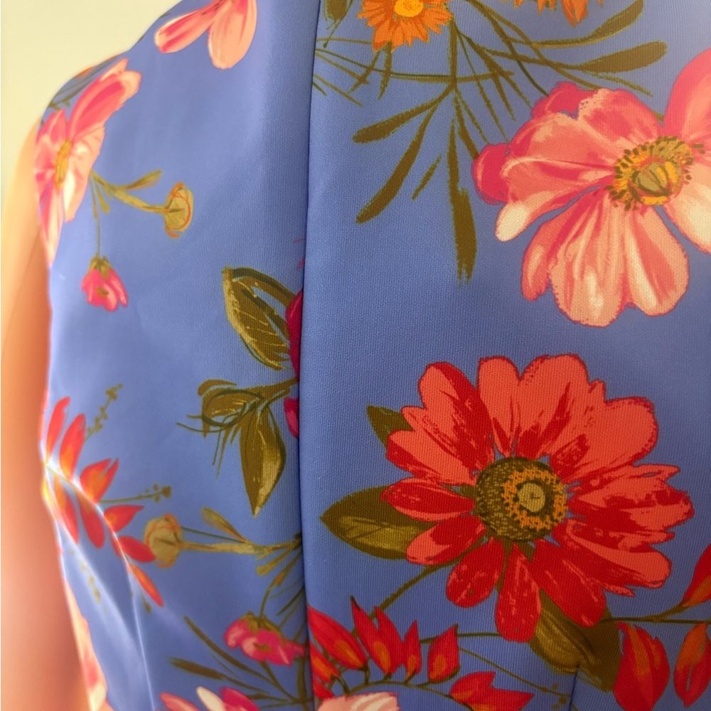 Vince Camuto Vibrant Floral Sleeveless Scuba Knit Fit & Flare Dress Size 2 Mini - Picture 8 of 10